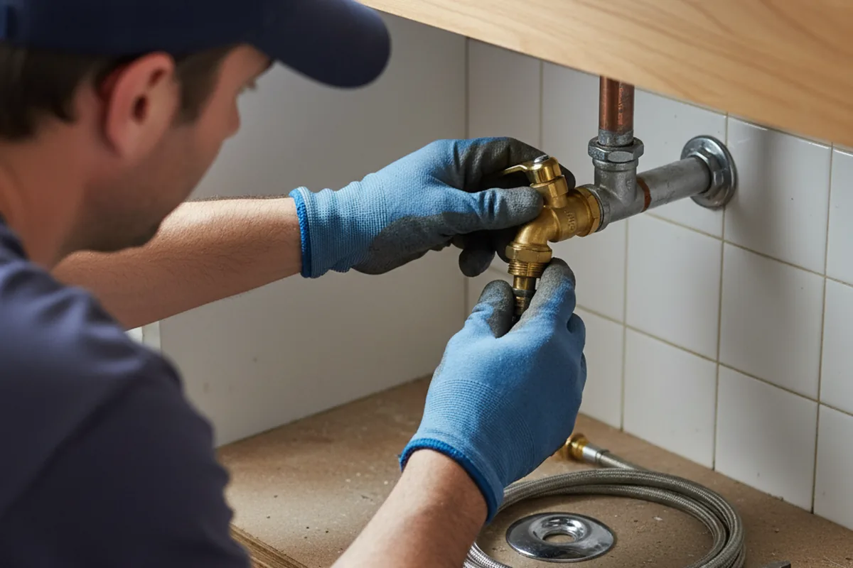 Shutoff valve and fitting work during Emergency Plumbing in Caledonia